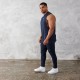 VANQUISH Navy Blue Oversized sleeveless T-shirt